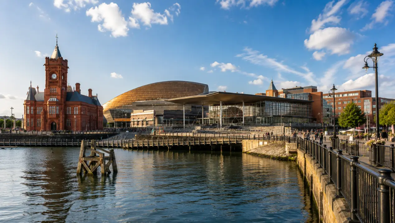 Senedd building in Cardiff Bay